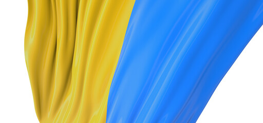 Ukraine's Flag Elevated: Striking 3D Illustration for Design Projects