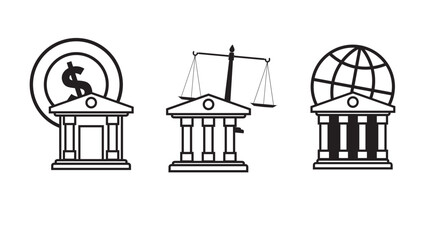 World bank icon. Black Icon Bank vector flat and outline design. Bank vector illustration.