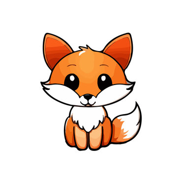 fox adorable mascot chibi illustration