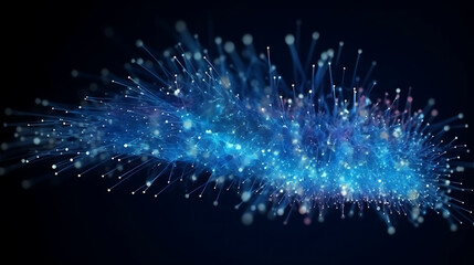 Abstract Blue Digital Particles