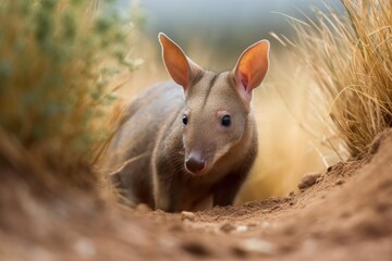 Fototapeta premium Aardvark in the natural environment, Generative AI