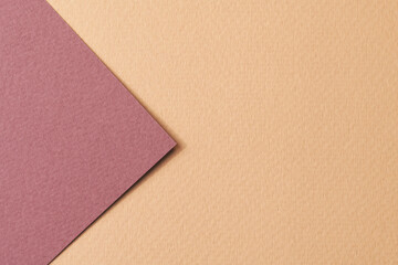 Rough kraft paper background, paper texture burgundy beige colors. Mockup with copy space for text