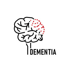 Vector dementia icon in outline style. Editable illustration
