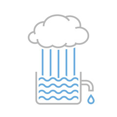 Rainwater harvesting icon. Drought tolerant logo idea.
