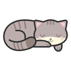Cat Sleep Illustration