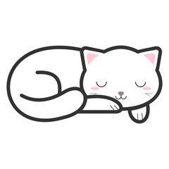 Cat Sleep Illustration