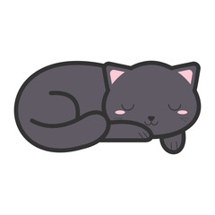 Cat Sleep Illustration