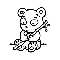 Cute teddy bear vector illustration. Hand drawn doodle style.