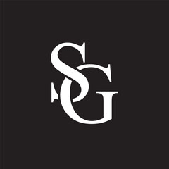SG or GS letter logo concept isolated on black background.