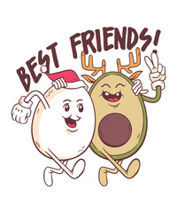 Best friends! Egg Avocado Breakfast Christmas