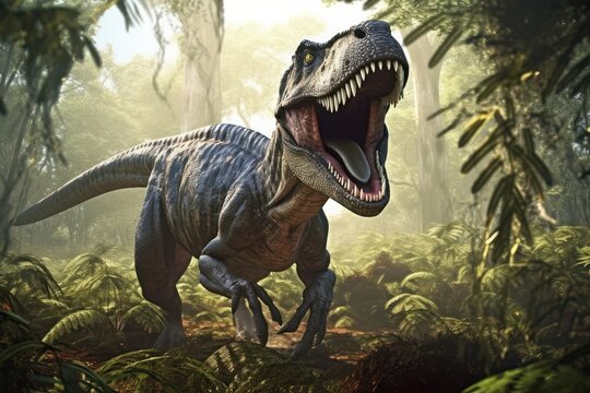 Allosaurus in the natural environment, Generative AI