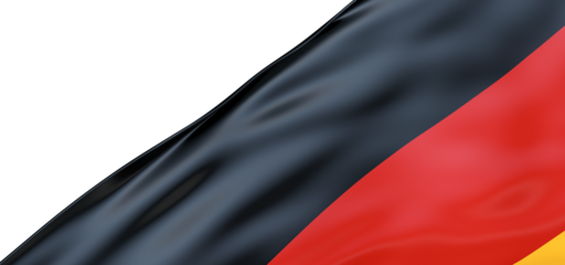 Germany national flag hanging fabric banner. 3D