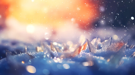 Beautiful background blurry image in bright winter colors.