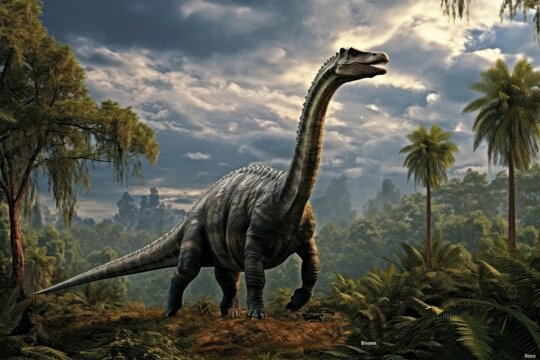 Amargasaurus in the natural environment, Generative AI
