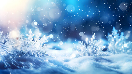 Fototapeta na wymiar Beautiful background blurry image in bright winter colors.