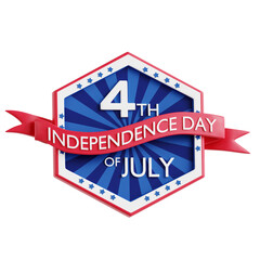 3d illustration of 4th july banner