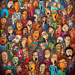 Fototapeta premium Scary cartoon characters 