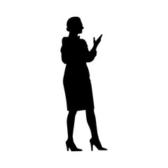 Vector illustration. Silhouette of a woman psychologist.
