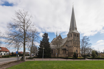 Fototapeta na wymiar Medieval Catholic Church - Sint-Andreaskerk, in the Dutch village of Groessen in Gelderland.