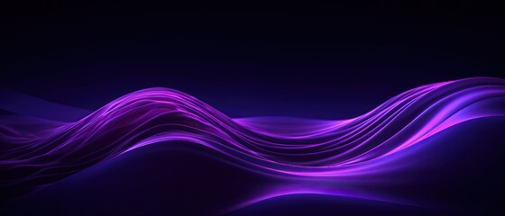 Purple Waves on Dark Background for presentation design. Suit for business, corporate, institution, party, festive, seminar, and talks