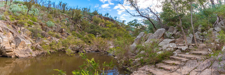 Panoramic Australian landscape bush view.	
Taken in Queensland, Australia