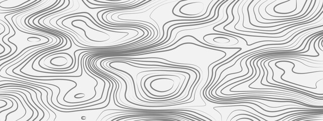 Black and white wavy paper curve relief abstract topographic map background. Geographic mountain relief. Topographic map lines, contour background. Abstract wave lines background.