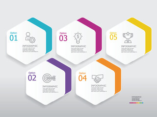 steps timeline infographic element report background with business line icon 5 steps for any business-related presentation