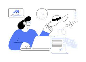 Paid vacation leave abstract concept vector illustration.