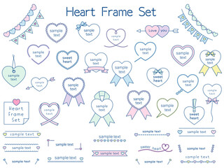 いろんなハートのフレームセット