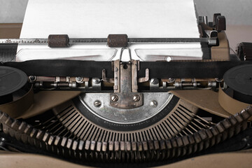 Fototapeta na wymiar Fragment of a mechanical typewriter.