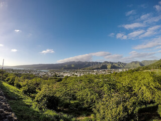 Wide shot from the trail in Honolulu, Hawaii