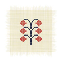 Bunches of Grapes, Palestinian embroidery Tatreez symbol drawing over white background