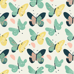 cute simple butterfly pattern, cartoon, minimal, decorate blankets, carpets, for kids, theme print design

