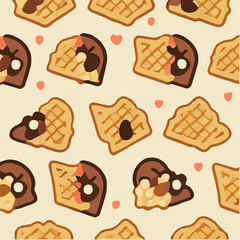 cute simple waffles pattern, cartoon, minimal, decorate blankets, carpets, for kids, theme print design
