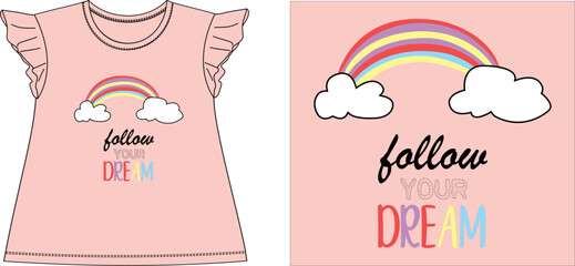 FOLLOW YOUR DREAM t shirt graphic design vector illustration digital file