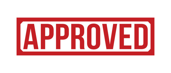 Approved Red Rubber Stamp vector design.