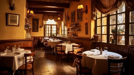 Generative AI illustration of italian restaurant