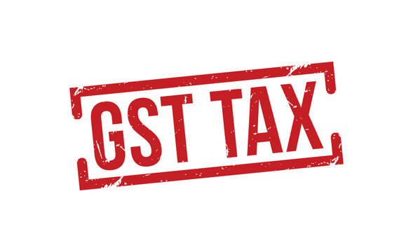 GST tax grunge rubber stamp on white background. GST tax Rubber Stamp.