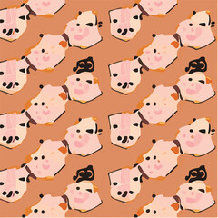 cute simple peking pork pattern, cartoon, minimal, decorate blankets, carpets, for kids, theme print design

