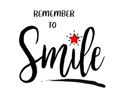 smile slogan with star drawing vector