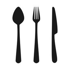 Black culery set vector illustration