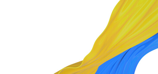 Realistic Representation: Lifelike 3D Ukraine Flag Illustration