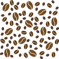 seamless background of coffee beans, vector