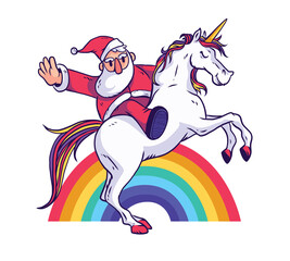 Santa Claus and Unicorn Christmas Fun