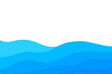 Blue Wave Water Element Vector Background Curve Border Frame Wallpaper Presentation Education Business Design Ocean Sea Layers Overlap Gradient Flat Normal Simple