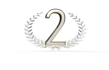 Fototapeta premium A Mark of Distinction: Striking 3D Illustration Showcasing Second Place Recognition