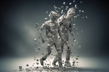 Obraz premium The ephemeral human - Generative AI