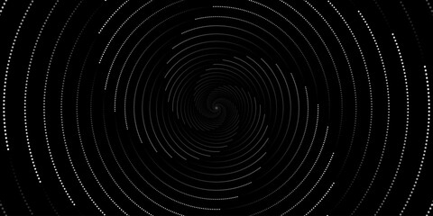 Swirling radial background. Black and white Halftone dotted background Pop art overlay texture