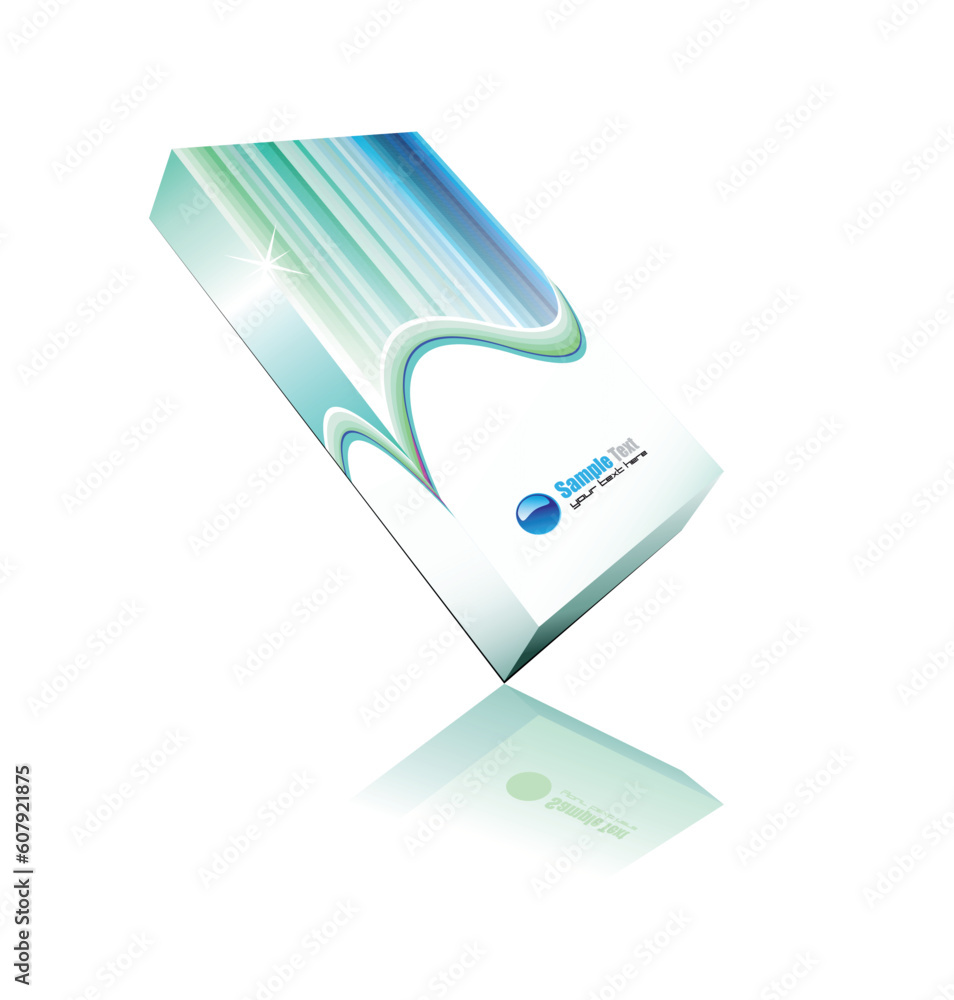 Poster software or generic product 3d boxes icon set with reflections and shadows