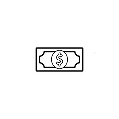 dollar bill vector icon symbol illustration isolated editable stroke